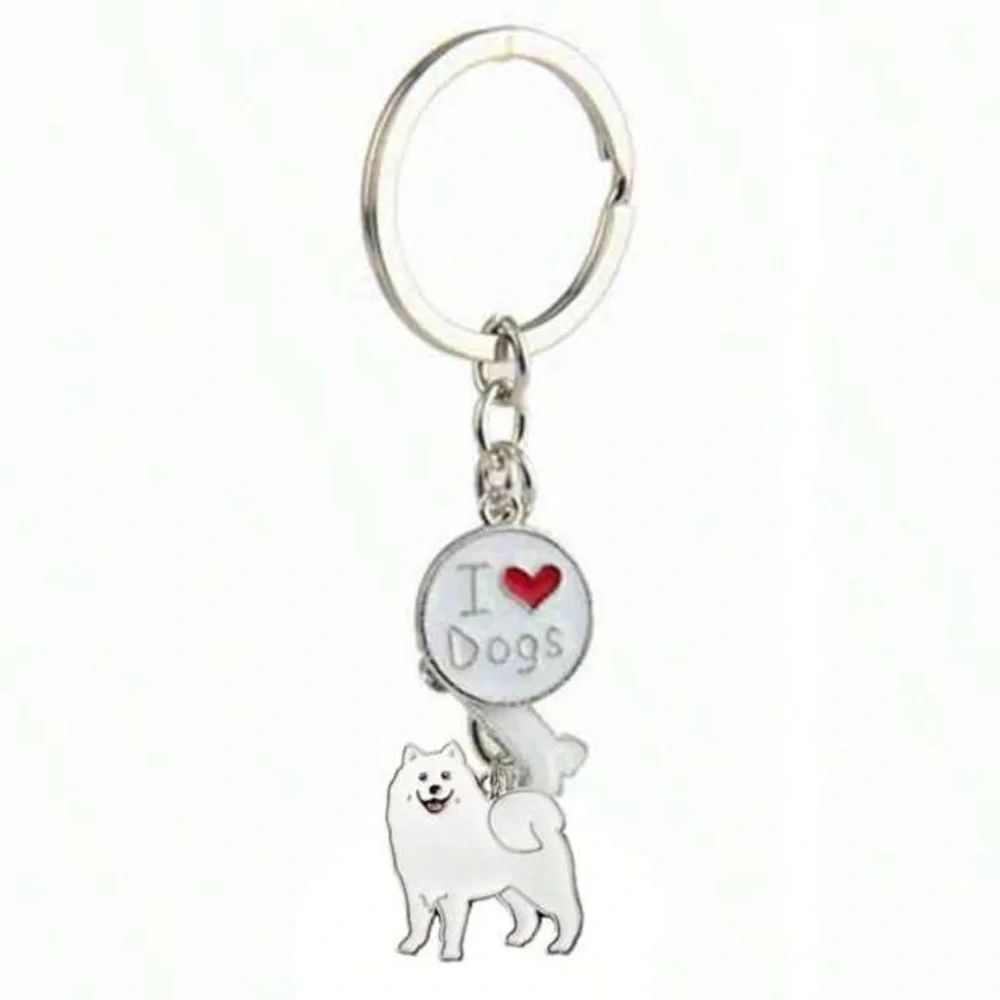 Samoyed necklace charm Keychain pendant dog Jewelry DIY Handmade bracelet gift S